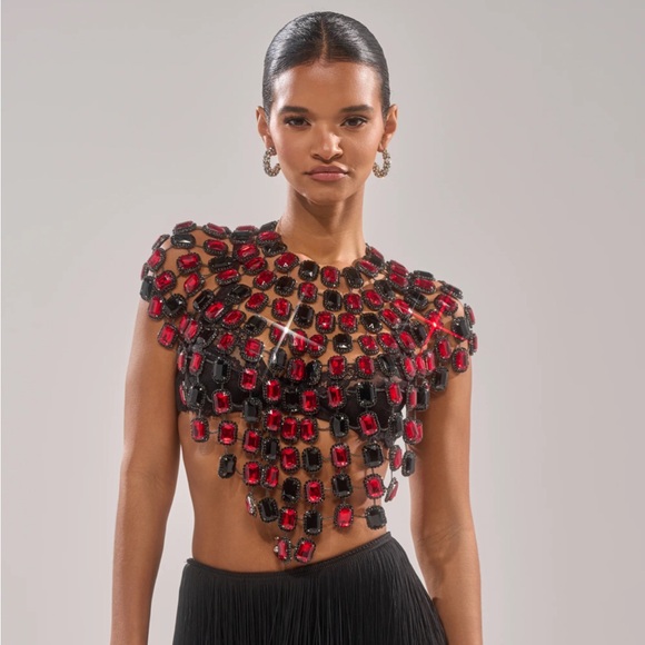 Ruby Rhinestone Blouse - Picture 1 of 7
